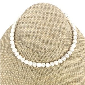 NATURAL EDGEWOOD STONE BEADED CHOKER